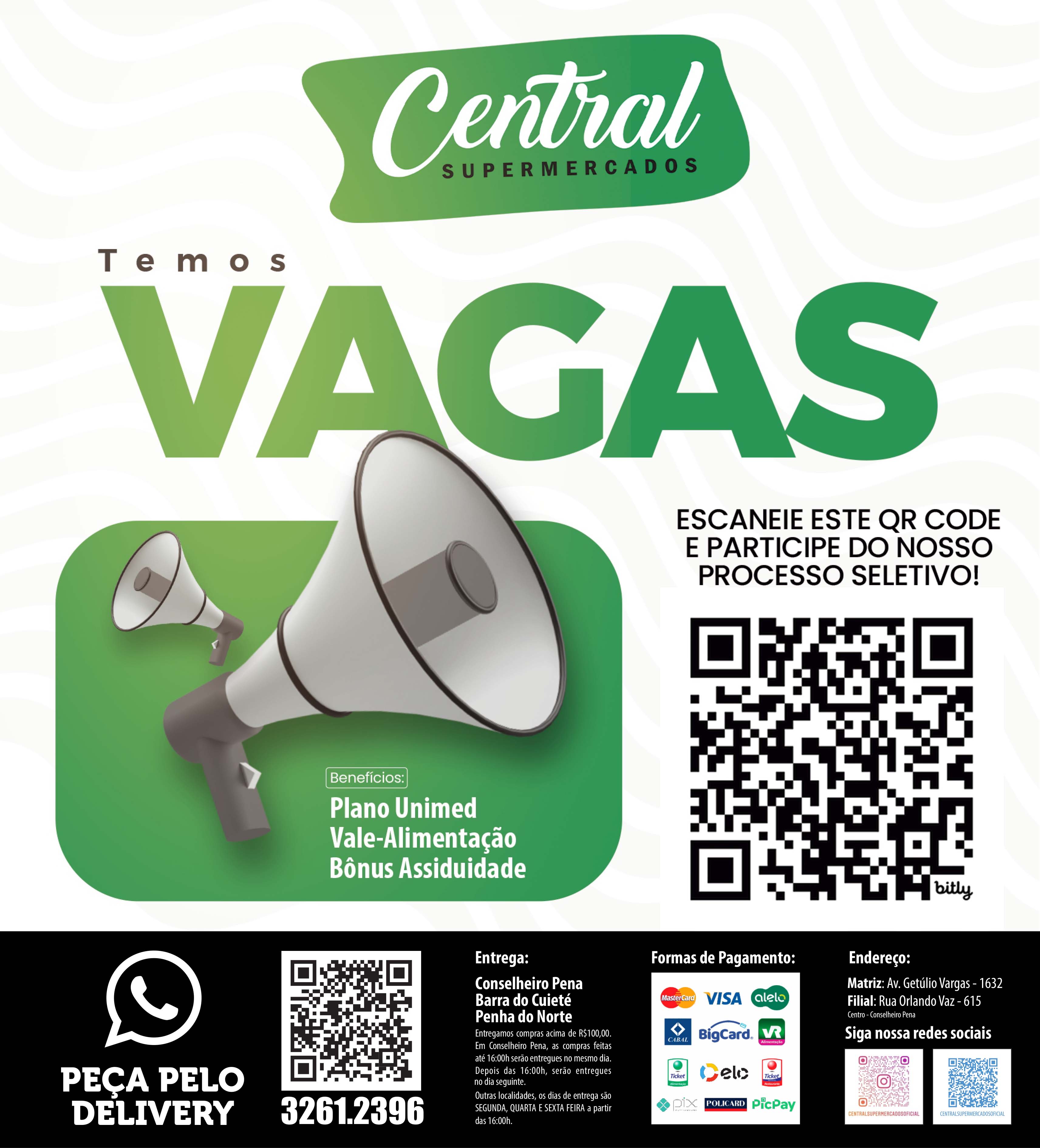 PROCURANDO EMPREGO: CENTRAL SUPERMERCADOS TEM UMA VAGA PARA VOCÊ !