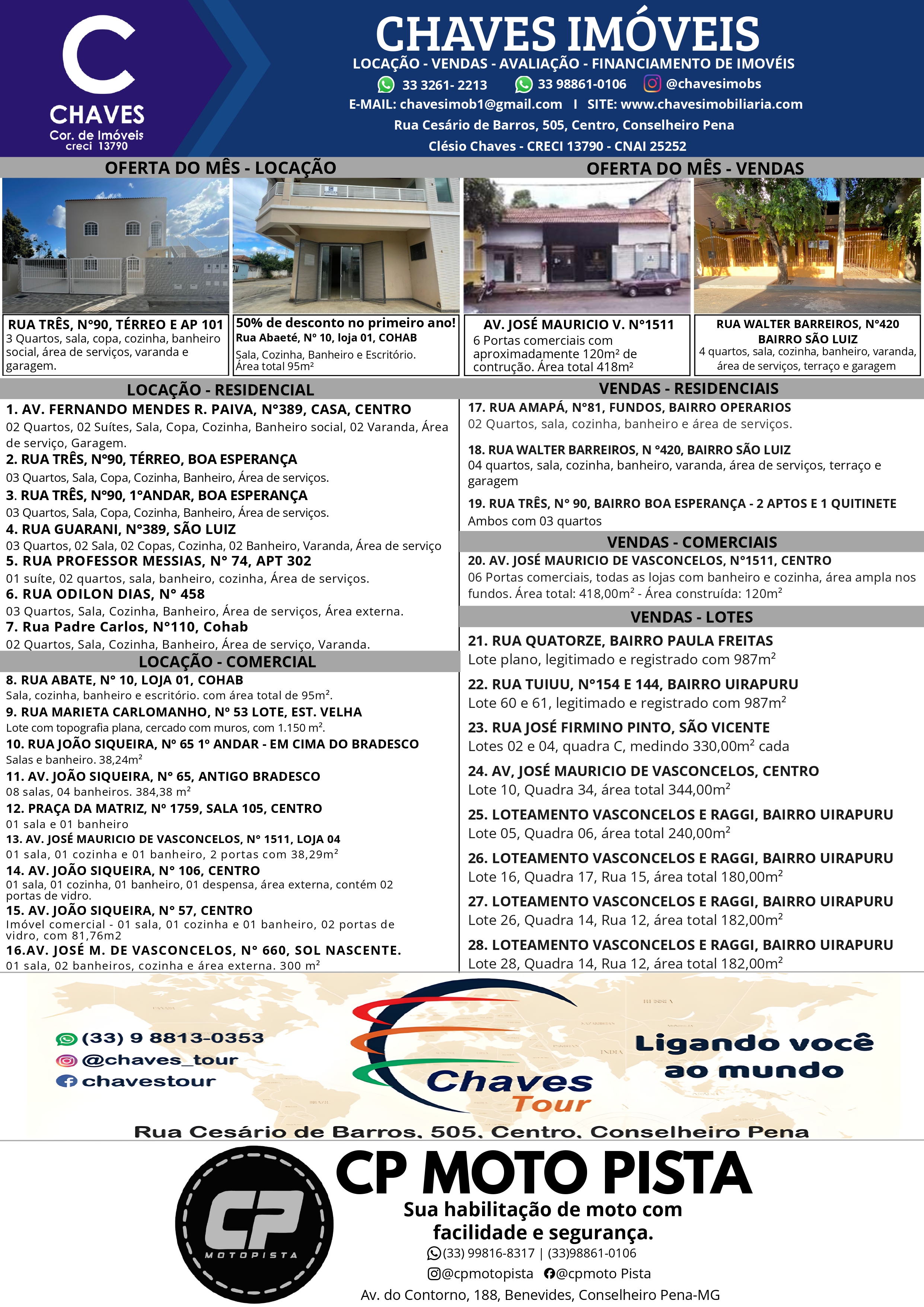 CHAVES IMÓVEIS – LOCAÇÃO – VENDAS – AVALIAÇÃO – FINANCIAMENTO DE IMÓVEIS
