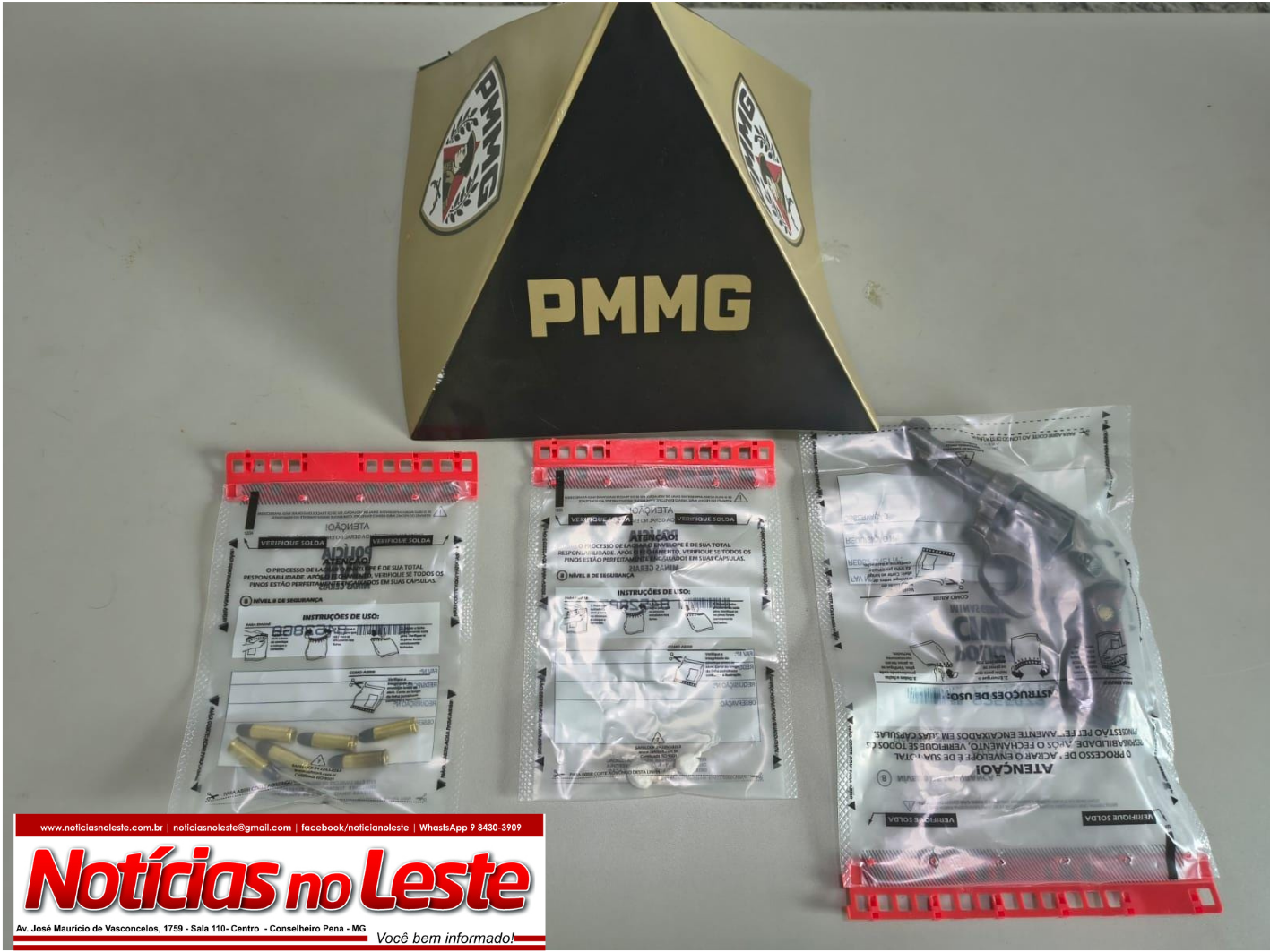 REVÓLVER E DROGAS SÃO APREENDIDOS EM POSTO DE COMBUSTÍVEIS EM CONSELHEIRO PENA