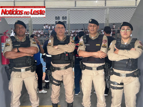 JOGOS ESCOLARES RECEBEM APOIO DA PM PARA SEGURANÇA DO EVENTO.