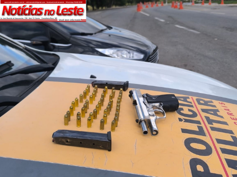 ARMA E 46 MUNIÇÕES SÃO APREENDIDAS DURANTE OPERAÇÃO DA POLÍCIA RODOVIÁRIA.