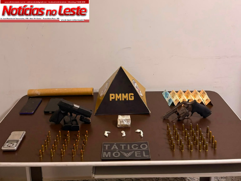 SUSPEITOS SÃO PRESOS APÓS INTIMIDAÇÃO A POLICIAL E APREENSÃO DE ARMAS E DROGAS.