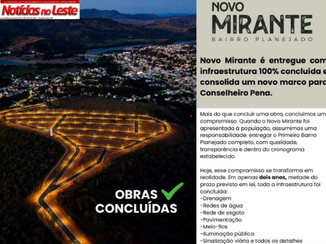 NOVO MIRANTE É ENTREGUE COM INFRAESTRUTURA 100% CONCLUÍDA.