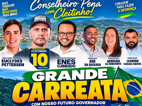 GRANDE CARREATA EM APOIO A CLEITINHO SERÁ REALIZADA EM CONSELHEIRO PENA. GRANDE CARREATA EM APOIO A CLEITINHO SERÁ REALIZADA EM CONSELHEIRO PENA.