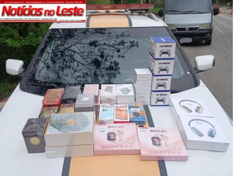 DOIS HOMENS SÃO PRESOS COM MERCADORIAS  IMPORTADAS SEM DOCUMENTAÇÃO NA BR-259.